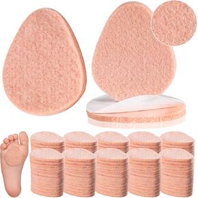 60 Pack Metatarsal Foot Pads 0.25 Inch Thick Ball of Foot Cushions Adhesive Metatarsal Pads Soft Metatarsal Felt Pads for Women and Men Forefoot Support Pain Relief