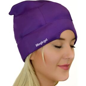 Magic Gel Migraine Ice Head Wrap | Real Migraine & Headache Relief | The Original Headache Cap | Cold, Comfortable, Dark & Cool; Endorsed by Physicians, Loved by Thousands - (Black)