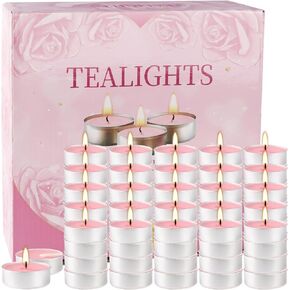 Tea Light Candles-Unscented White Smokeless Candles in Bulk -8 Hours Burn Time-for Weddings,Parties,Home,-100 Count