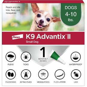 K9 Advantix II Small Dog Vet-Recommended Flea, Tick & Mosquito Treatment & Prevention | Dogs 4-10 lbs. | 6-Mo Supply