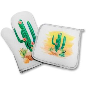 Ladybugs Home Decor | Decorative Kitchen Hot Plate Pot Holder Oven Mitt Set | Ladybug Enjoy The Little Things Love Hearts Green Red Black Spring Summer Fall | White Decorations | Mothers Day Gifts in Saudi Arabia