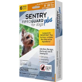 SENTRY Fiproguard Plus for Dogs, Flea and Tick Prevention for Dogs (45-88 Pounds), Includes 6 Month Supply of Topical Flea Treatments
