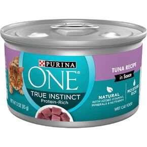 Purina ONE Natural High Protein Cat Food, True Instinct Tuna Recipe in Sauce - 3 oz. Pull-Top Can