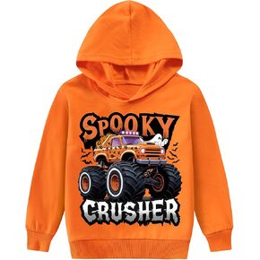 Little Hand Halloween Hoodies for Boys Glow in Dark Skeleton Ghost Bat Sweatshirt Hooded Shirt 4-10 Years