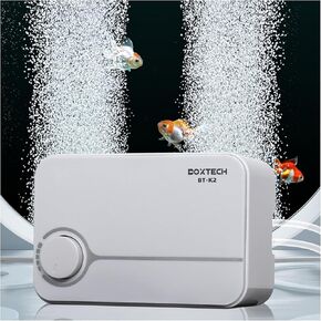 Aquarium Ultra-Quiet Air Pump - Adjustable Fish Tank Aerator with Dual Outlet Pump, 8w 4L/min Oxygen Pump for 20-600 Gallon Tank
