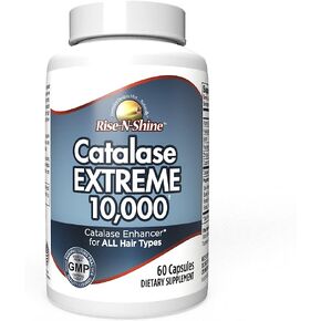 Catalase Extreme 10,000 3 Month Supply Catalase Enzyme Hair Supplement with 10,000 IU's of Catalase, Saw Palmetto, FoTi, Biotin, PABA, and More 180 Count
