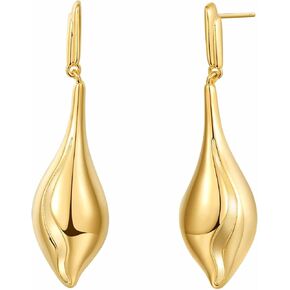 Chunky Gold Hoop Earrings Teardrop Earrings for Women 14k Gold Hoop Earrings Stud Earrings for Women Hypoallergenic Fashion Jewelry Gift for Mom/Women/Her/Girls
