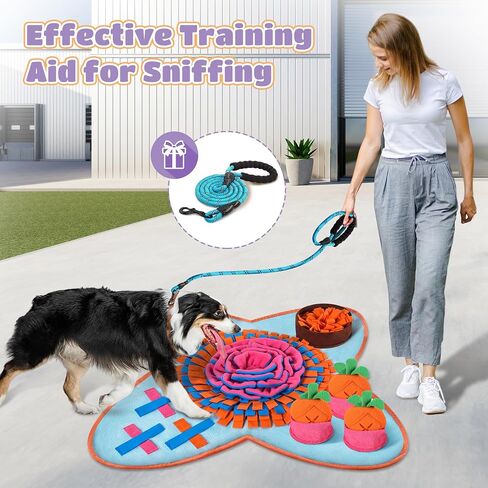 HOMAGICO Snuffle Mat for Dogs 32''X20'' Snuffle Mat for Large Dogs with Free Dog Leash, Nosework Interactive Sniffing Mat for Dogs Cats Rabbits, Slow Feeding Mat for Foraging and Stress Relief in Saudi Arabia