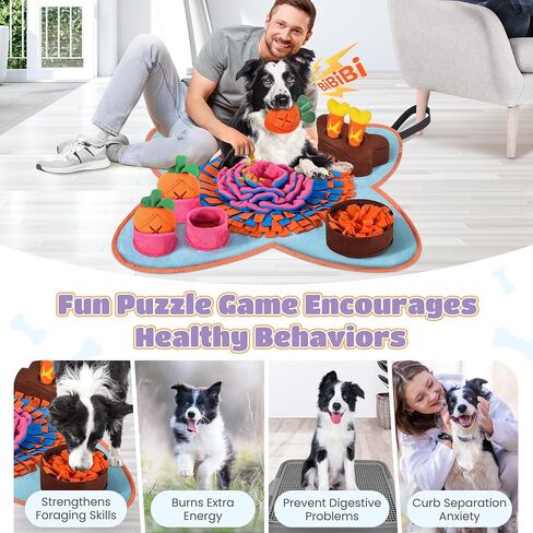 HOMAGICO Snuffle Mat for Dogs 32''X20'' Snuffle Mat for Large Dogs with Free Dog Leash, Nosework Interactive Sniffing Mat for Dogs Cats Rabbits, Slow Feeding Mat for Foraging and Stress Relief in Saudi Arabia