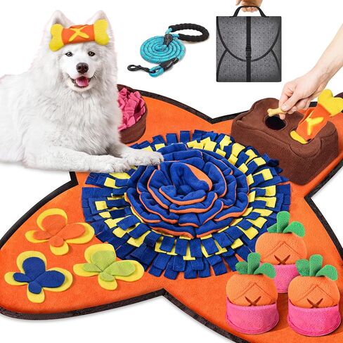 HOMAGICO Snuffle Mat for Dogs 32''X20'' Snuffle Mat for Large Dogs with Free Dog Leash, Nosework Interactive Sniffing Mat for Dogs Cats Rabbits, Slow Feeding Mat for Foraging and Stress Relief in Saudi Arabia