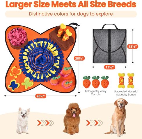 HOMAGICO Snuffle Mat for Dogs 32''X20'' Snuffle Mat for Large Dogs with Free Dog Leash, Nosework Interactive Sniffing Mat for Dogs Cats Rabbits, Slow Feeding Mat for Foraging and Stress Relief in Saudi Arabia