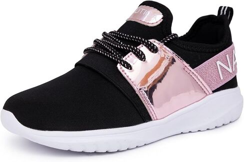 Nautica Kids Girls Metallic Fashion Sneaker Lace-Up Athletic Running Shoe I kappil I (Big Kid - Little Kid - Toddler) in Kuwait