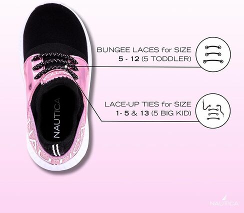 Nautica Kids Girls Metallic Fashion Sneaker Lace-Up Athletic Running Shoe I kappil I (Big Kid - Little Kid - Toddler) in Kuwait