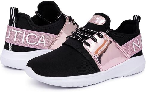 Nautica Kids Girls Metallic Fashion Sneaker Lace-Up Athletic Running Shoe I kappil I (Big Kid - Little Kid - Toddler) in Kuwait