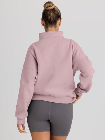 Trendy Queen Womens Half Zip Pullover Sweatshirts Quarter Zip Oversized Hoodies Sweaters Fall Outfits 2023 Y2K Winter Clothes in Kuwait