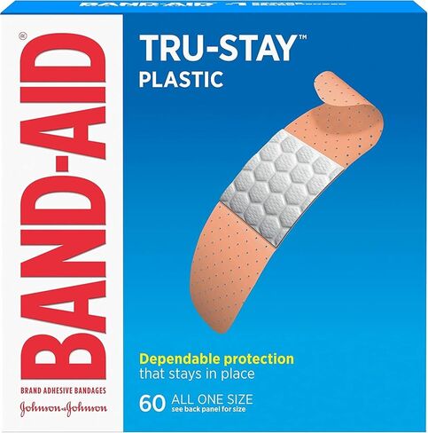 Band-Aid Brand Tru-Stay Plastic Strips Adhesive Bandages for Wound Care and First Aid, All One Size, 60 ct in Saudi Arabia