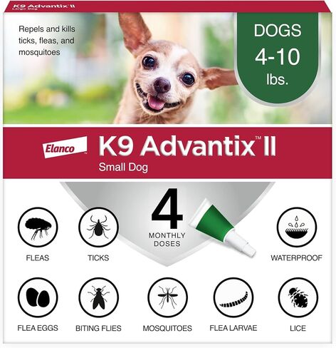 K9 Advantix II Small Dog Vet-Recommended Flea, Tick & Mosquito Treatment & Prevention | Dogs 4-10 lbs. | 6-Mo Supply in Saudi Arabia
