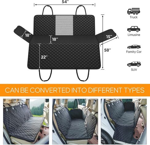 Petiza Dog Car Seat Cover for Back Seat Pets Cover Protector Waterproof Bench Car Backseat Covers Dog Seat Covers for Cars,Non-Slip Back Seat Cover Fits Middle Armrest for Kids, Trucks and SUV in Saudi Arabia