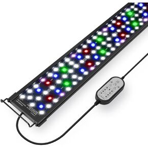 Gamalta Aquarium Light,18W 24/7 Natural Mode,9 Light Modes(Water Grass Mode & 7 Colors & Cycle),Adjustable Timer and 7 Color Brightness - with Expandable Mounting Bracket for 18~24IN Fish Tank