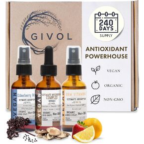 GIVOL, Organic Raw Vitamin C Mist (L-Ascorbic Acid) Extra Strength-Liquid Extract for Kids & Adults - Immune Boost - Vegan- Easy Absorption - Orange/Strawberry Flavor- Non-GMO - 2 oz