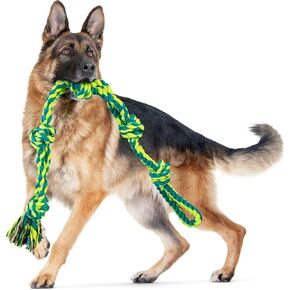 XL Dog Chew Toys for Aggressive Chewers, Dog Balls for Large Dogs, Heavy Duty Dog Toys with Tough Twisted, Dental Cotton Dog Rope Toy for Medium Dogs, 6 Pack Indestructible Puppy Teething Chew Toy