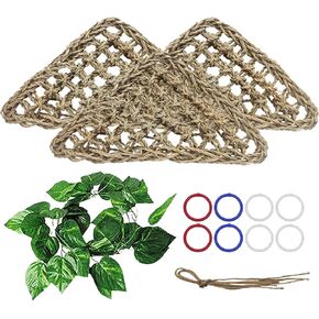 BNOSDM Bird Seagrass Mat Parrot Natural Seagrass Woven Net Parakeet Climbing Rope Chew Toys Hideout Shed Sheltering for Lovebird Cockatiel Conure Budgie