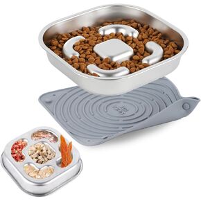 أوعية الكلب المغذية البطيئة، وعاء التغذية البطيء للكلاب من Nayelf من الفولاذ المقاوم للصدأ، وعاء الكلب المغذية البطيئة مع حصيرة لعق غير قابلة للانزلاق، أوعية التغذية البطيئة للكلاب، وعاء الوجبات الخفيفة، تغذية الطعام البطيء للكلب، الأكل الصحي البطيء in Kuwait