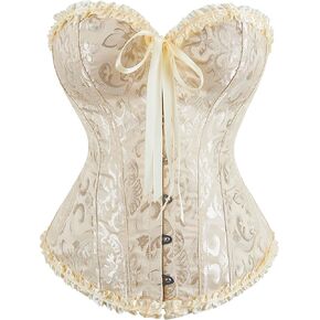 Alivila.Y Fashion Womens Vintage Floral Denim Overbust Corset Bustier Top in Saudi Arabia