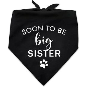Funny Soon to Be Big Brother Black Cotton Pet Dog Bandana, Gender Revealing Photo Prop Pet Dog Bibs Accessories Birthday Wedding Party Gift for Dog Lovers Owner