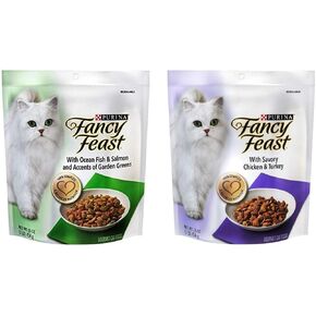 Fancy Feast Purina Gourmet Cat Food (2) Flavor Variety Bundle, 1 Each: Filet Mignon with Real Seafood Shrimp, Savory Chicken Turkey (16 Ounces Each)