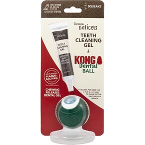 TropiClean Enticers Kong Dental Ball Kit for Large Dogs | Teeth Cleaning Gel | Smoked Beef Brisket Flavor | 1 oz. in Kuwait