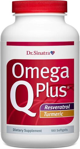 Dr. Sinatra Omega Q Plus Resveratrol and Turmeric - Omega-3 Supplement with CoQ10 Support for Healthy Blood Flow and Healthy Inflammatory Response in Kuwait