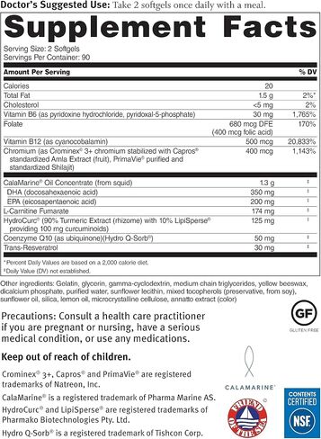 Dr. Sinatra Omega Q Plus Resveratrol and Turmeric - Omega-3 Supplement with CoQ10 Support for Healthy Blood Flow and Healthy Inflammatory Response in Kuwait