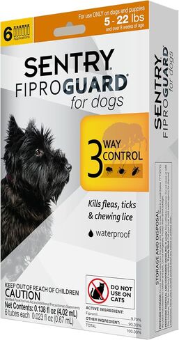 SENTRY Fiproguard for Dogs, Flea and Tick Prevention for Dogs (45-88 Pounds), Includes 6 Month Supply of Topical Flea Treatments in Kuwait