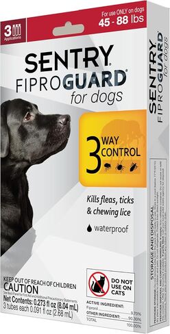 SENTRY Fiproguard for Dogs, Flea and Tick Prevention for Dogs (45-88 Pounds), Includes 6 Month Supply of Topical Flea Treatments in Kuwait