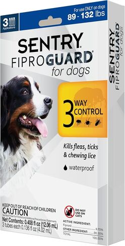 SENTRY Fiproguard for Dogs, Flea and Tick Prevention for Dogs (45-88 Pounds), Includes 6 Month Supply of Topical Flea Treatments in Kuwait