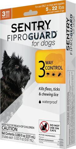 SENTRY Fiproguard for Dogs, Flea and Tick Prevention for Dogs (45-88 Pounds), Includes 6 Month Supply of Topical Flea Treatments in Kuwait