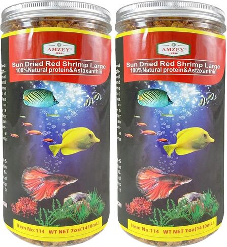 Amzey Dried Large Red Shrimp 198 Grams - Sun Dried 7 oz- Aquatic Turtle Food, Betta Fish Food, Tropical Fish Food, Crab Food, Reptile Food, Aquatic Fish Foods, Aquatic Pets Food in Saudi Arabia