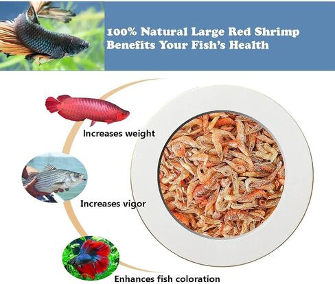 Amzey Dried Large Red Shrimp 198 Grams - Sun Dried 7 oz- Aquatic Turtle Food, Betta Fish Food, Tropical Fish Food, Crab Food, Reptile Food, Aquatic Fish Foods, Aquatic Pets Food in Saudi Arabia