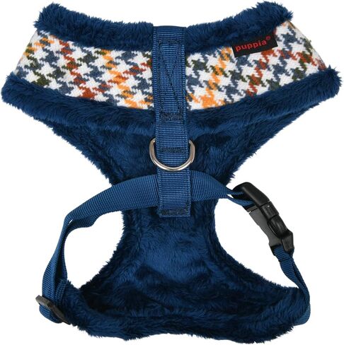 Puppia Stefan Dog Harness Over-The-Head Warm Winter Tumbling Waffle Pattern Adjustable Chest for Small and Medium Dog, Navy, Medium in Saudi Arabia