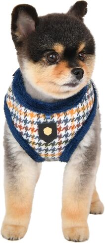 Puppia Stefan Dog Harness Over-The-Head Warm Winter Tumbling Waffle Pattern Adjustable Chest for Small and Medium Dog, Navy, Medium in Saudi Arabia