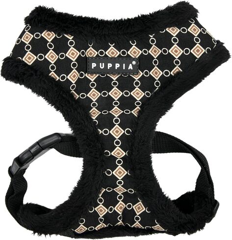 Puppia Stefan Dog Harness Over-The-Head Warm Winter Tumbling Waffle Pattern Adjustable Chest for Small and Medium Dog, Navy, Medium in Saudi Arabia