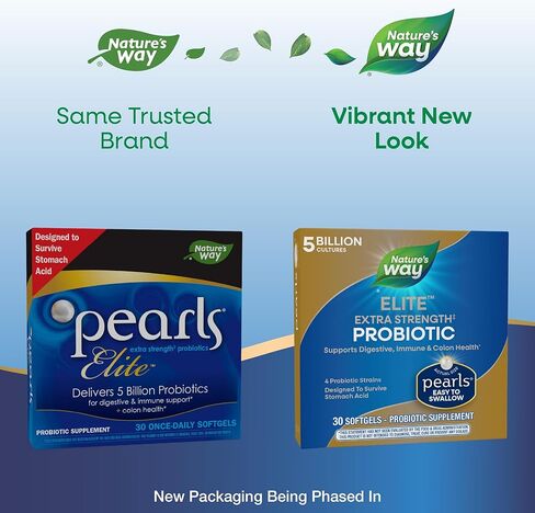Nature's Way Probiotic Pearls Elite Extra Strength for Men and Women, Colon, Digestive, and Immune Health Support* Supplement, 30 Softgels in Saudi Arabia