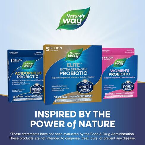 Nature's Way Probiotic Pearls Elite Extra Strength for Men and Women, Colon, Digestive, and Immune Health Support* Supplement, 30 Softgels in Saudi Arabia