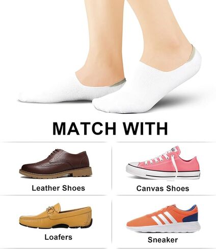 wernies No Show Socks Women Low Cut Ankle Socks Non Slip 4/8 Pairs | Thin Flat Boat Line Short Socks with Silicone Heel Grips, Breathable Combed Cotton, Invisible Socks,Size 5-14 in Kuwait