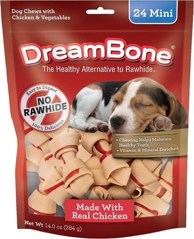 DreamBone Mini Chew، كافئ كلبك بمضغ مصنوع من اللحوم الحقيقية والخضروات 50 قطعة in Kuwait