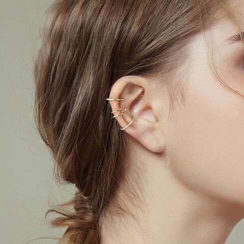 SEVENWELL 14K Gold Ear Cuff No Piercing Adjustable Cartilage Earrings 925 Sterling Silver Ear Clip Fake Earrings in Kuwait