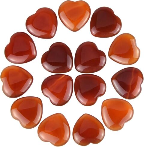Marrywindix 15 Packs 0.8 Inch Healing Crystal Natural Lapis Lazuli Heart Love Carved Palm Worry Stone Chakra Reiki Balancing in Kuwait