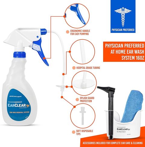EarClear RX Ear Wash System Full Kit with Otoscope Parent (Rigid Kit, 20 Tips) in Saudi Arabia
