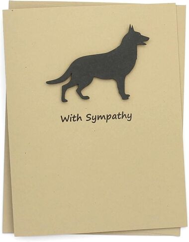 Bulldog Sympathy Card | Handmade Black Dog Condolences Greeting | English Bulldog in Kuwait